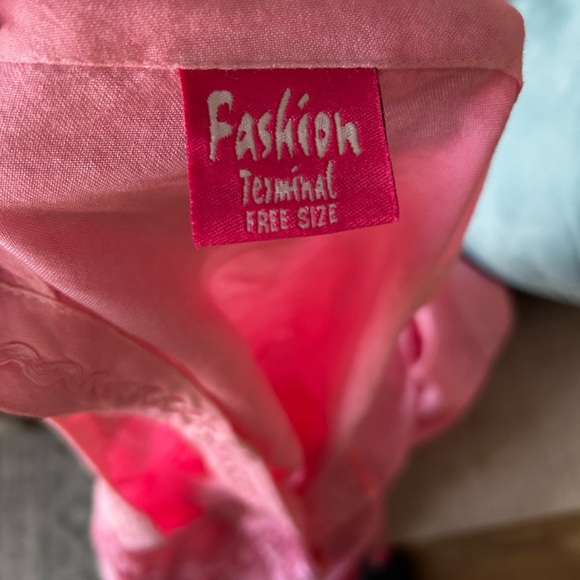 Pink Ombre skirt & top set with embroidery Details size small adjustable New - Picture 4 of 16